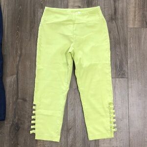 EURO ‘Queenie’ Pull-On Crop Pants w Stretch and Crystal Embellishments